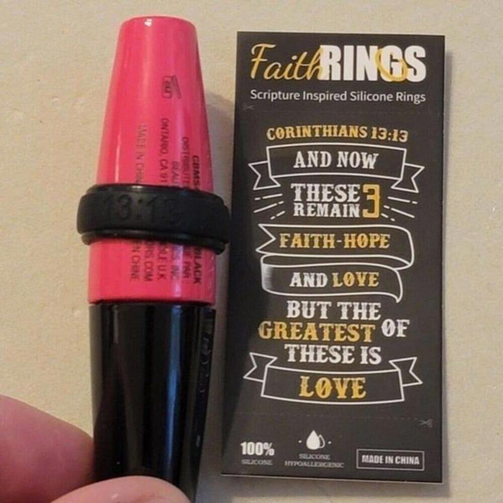 Black Silicone Faith Ring // Scripture inspired // Corinthians 13:13 // Unisex